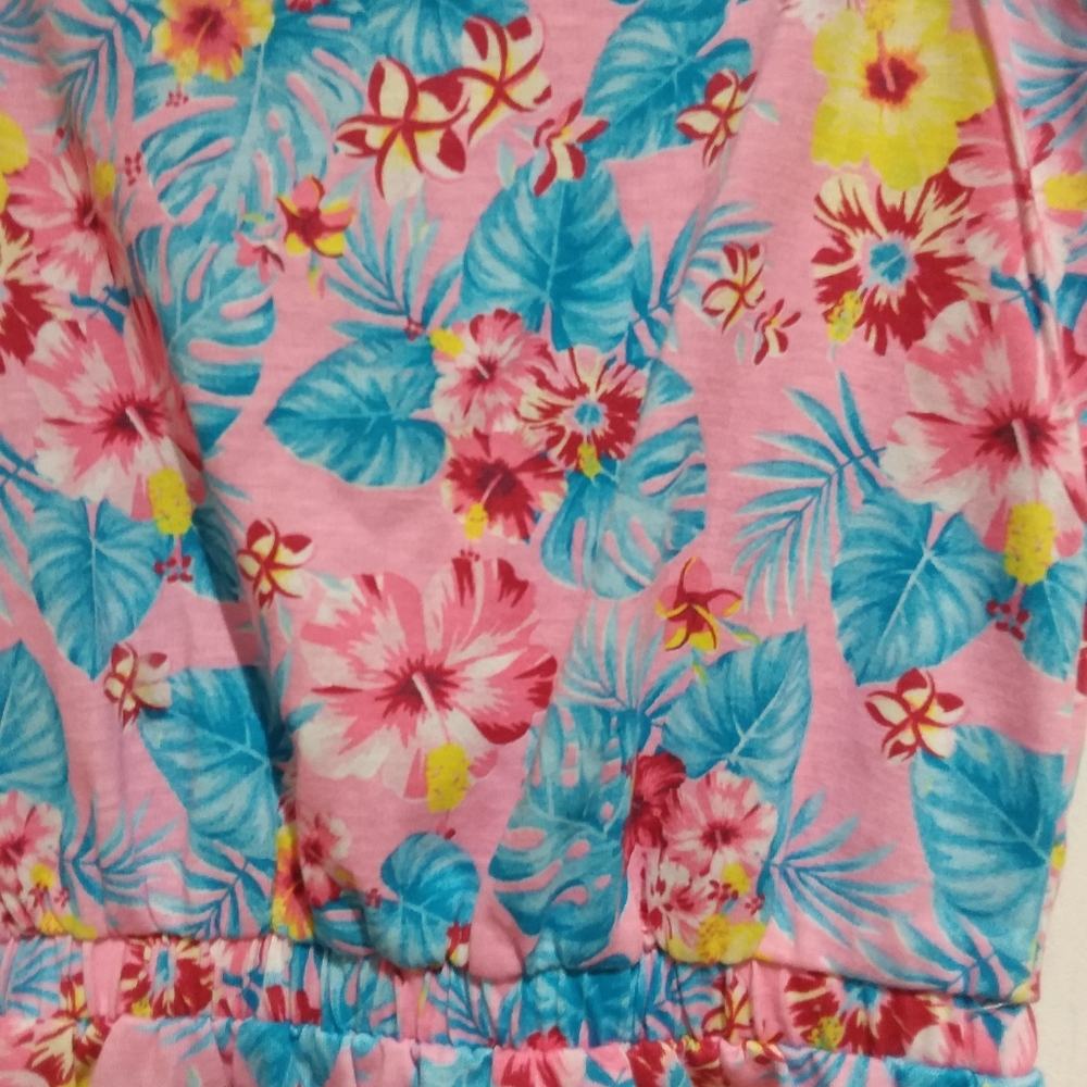 NWOT SWEET & SOFT Toddler Girls Tropical Flower Romper - Picture 5 of 7